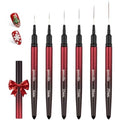 Ipencillo 6 piece nail art liner brush set front view