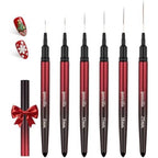 Ipencillo 6 piece nail art liner brush set front view