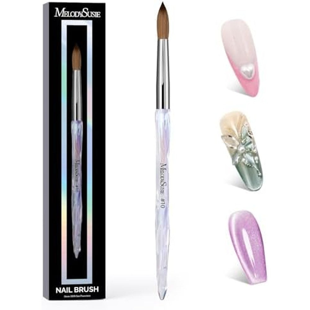 MelodySusie Kolinsky Acrylic Nail Brush 100 Percent Pure Kolinsky Hair Professional Nail Brush For Acrylic Powder Extension And 3D Carving Size 10 - Image 1