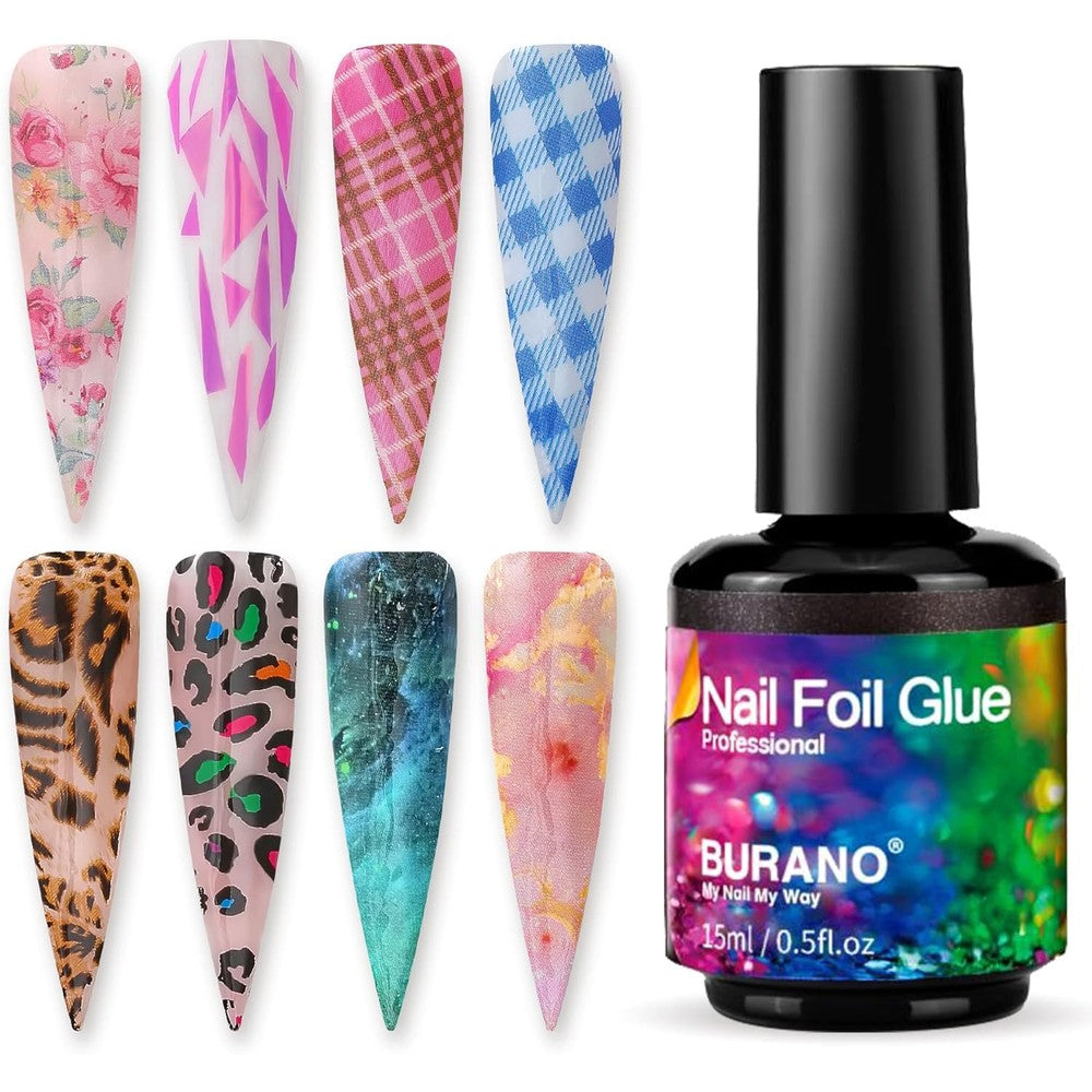 Burano Nail Art Foil Glue Gel 15 Milliliters front view