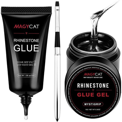 Magycat Nail Art Rhinestone Glue Gel set front view packaging