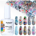 Burano nail foil glue gel bottle front view with packaging