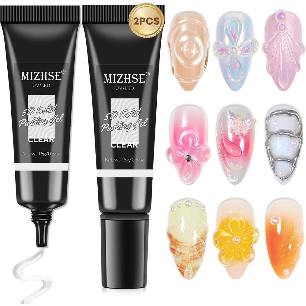 Mizhse 3D Gel Nail Art sculpting glue two piece set front view