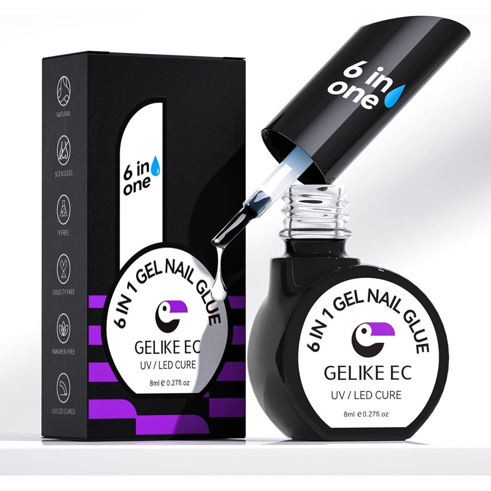 Gelike Ec 6 in 1 UV gel nail glue front view bottle