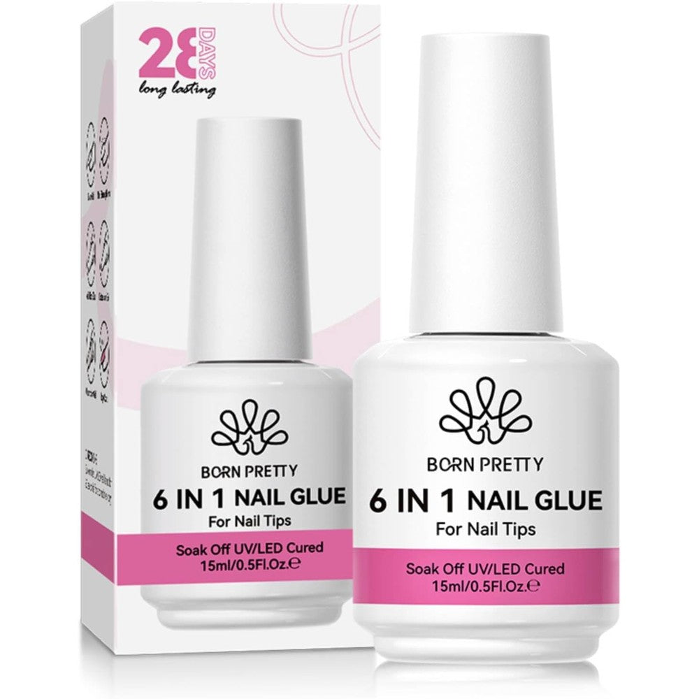 Born Pretty 6 in 1 Nail Glue Gel front view bottle
