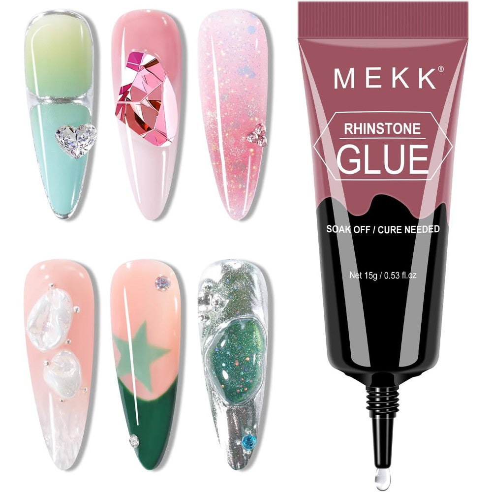 Mekk Rhinestone Glue for Nails 15g bottle front view