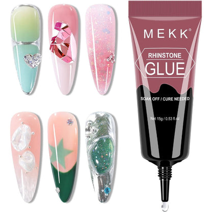 Mekk Rhinestone Glue for Nails 15g bottle front view
