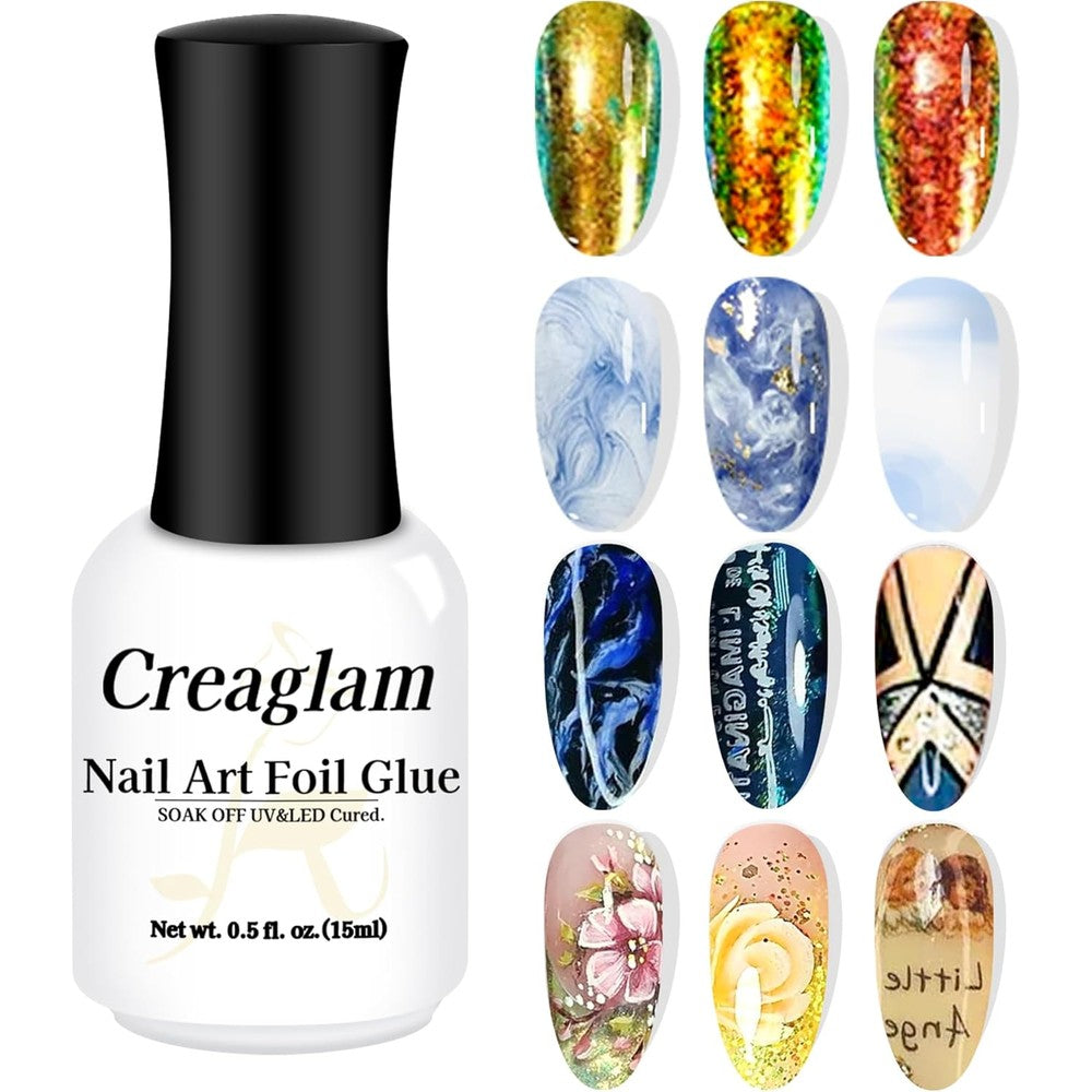 Creaglam Nail Foil Glue Gel 15ml bottle front view