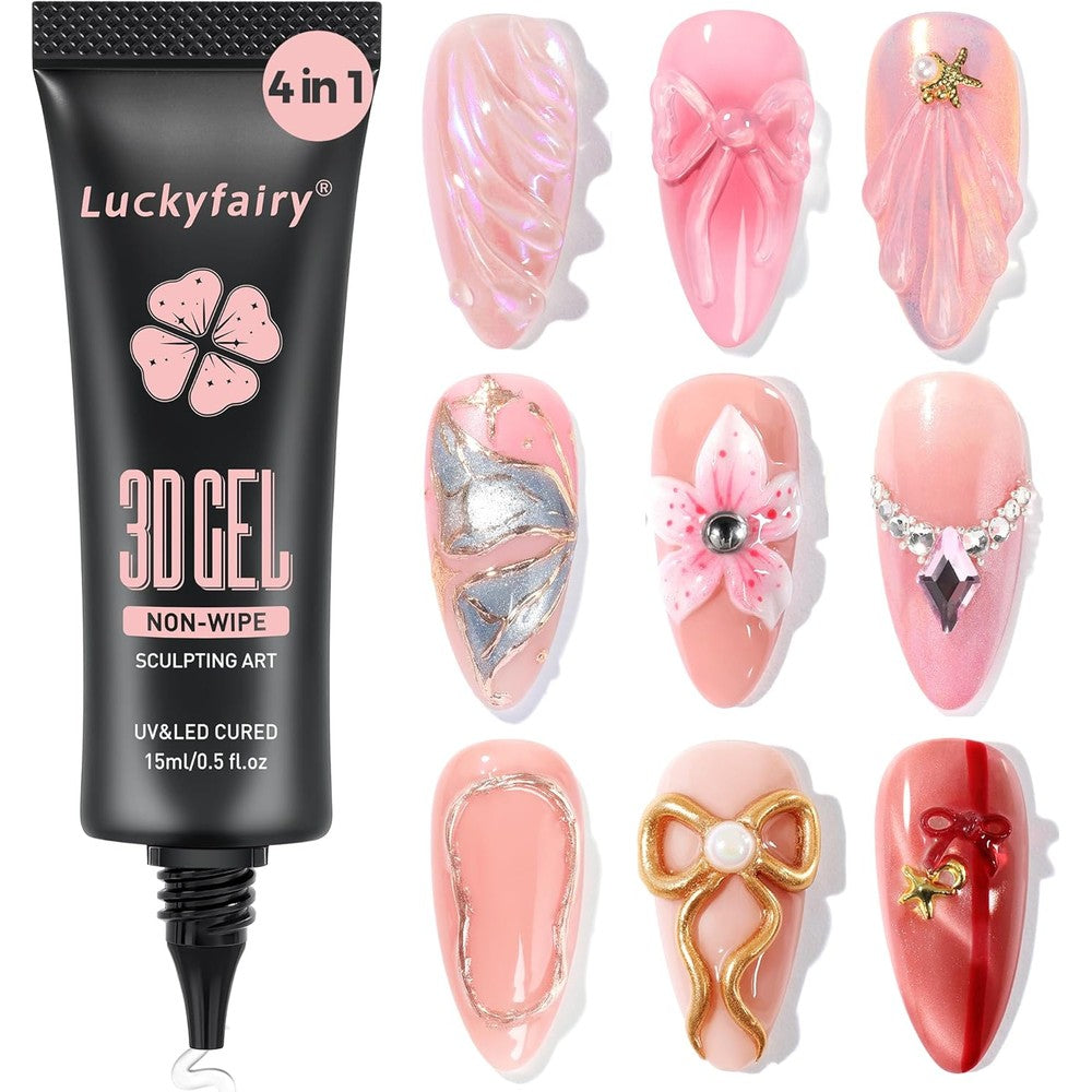 Luckyfairy 3D Nail Sculpting Gel tube front packaging view