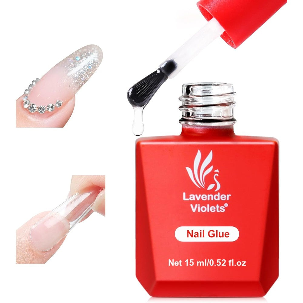 Lavender Violets 5 in 1 Nail Glue Gel 15ml bottle front view
