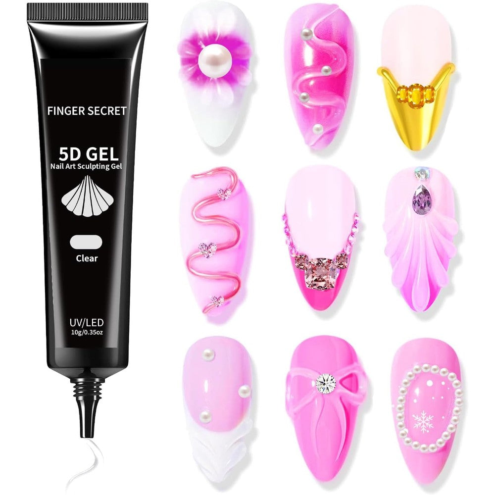 SMSMYXF Clear 5D Nail Sculpting Gel jar front view
