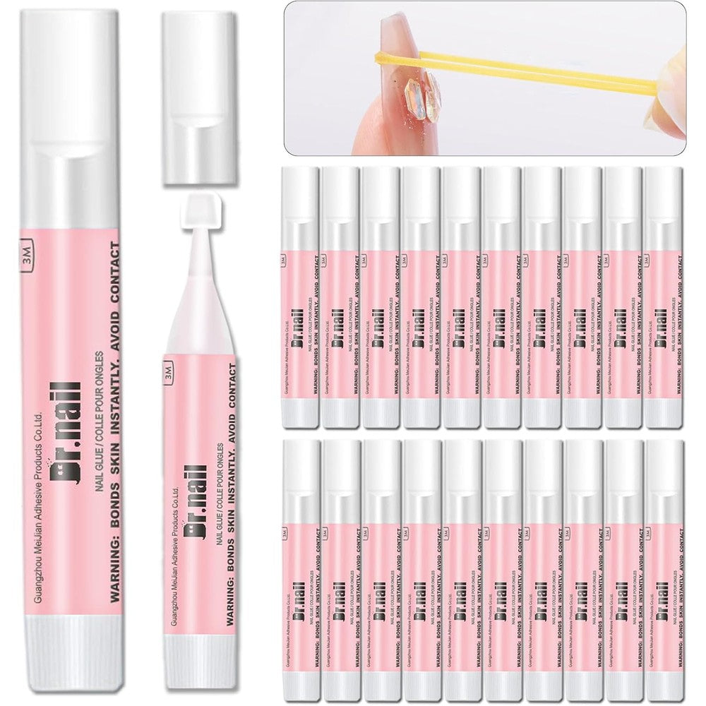 Dr.Nail 20 piece nail glue set front view