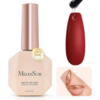 MelodySusie matte gel top coat front view showing 15ml bottle