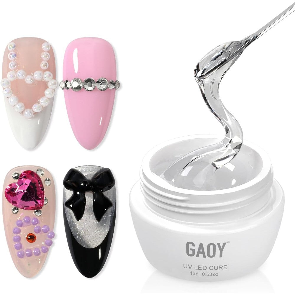 GAOY Nail Rhinestone Glue Gel 15ml bottle front view