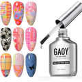 GAOY nail foil glue bottle front view showing brush applicator and clear transfer gel