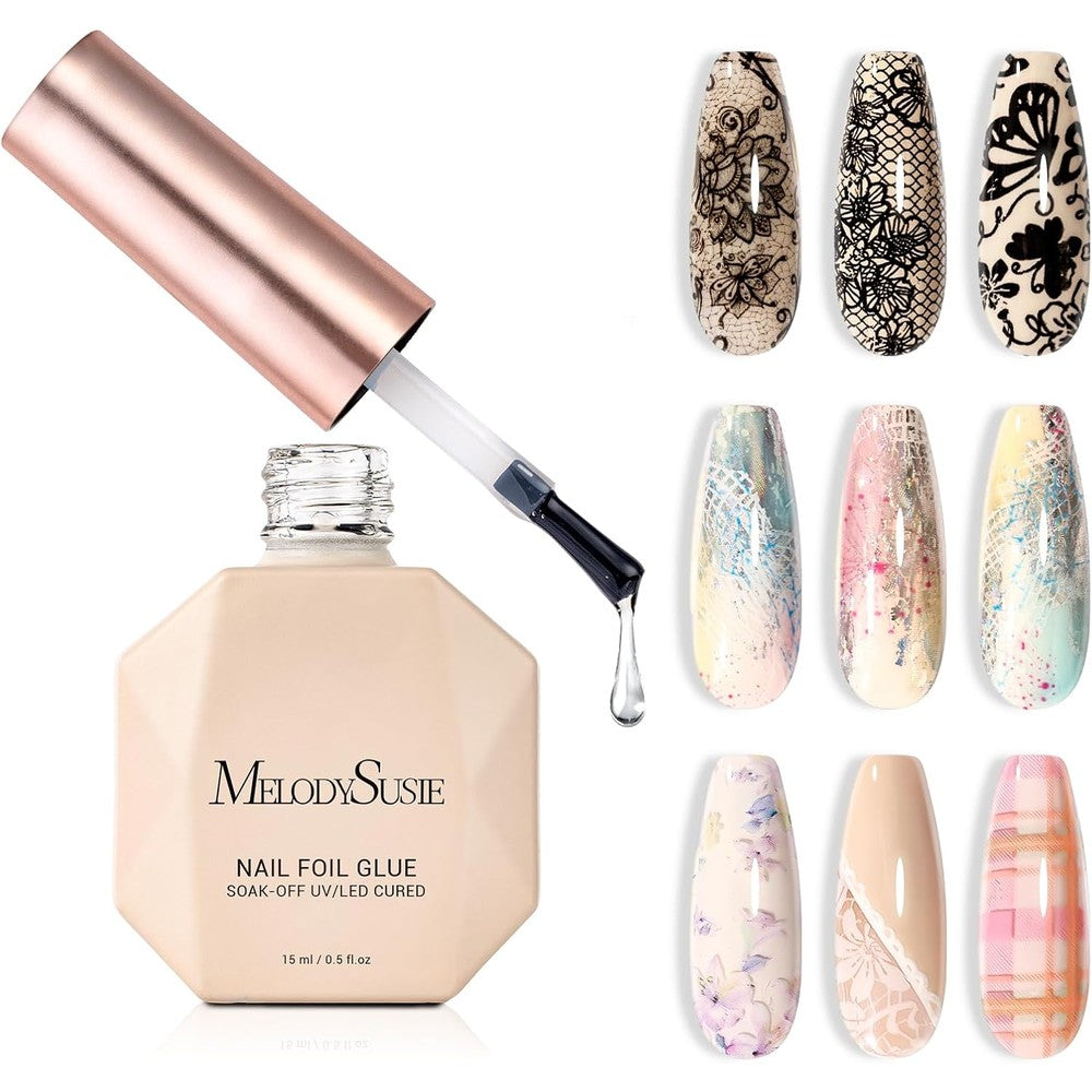 MelodySusie Nail Foil Glue Gel 15ml bottle front view