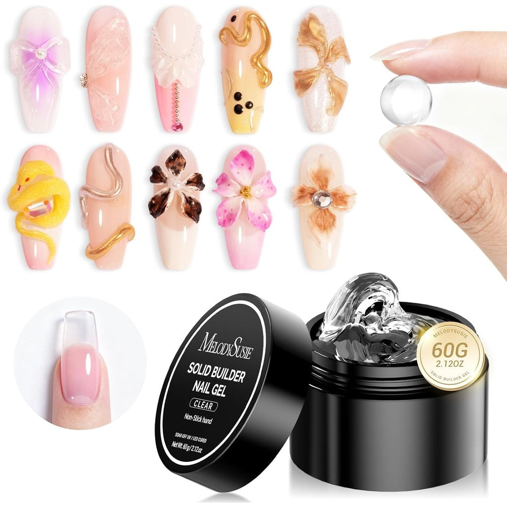 MelodySusie Solid Builder Nail Gel 60ml jar front view for professional nail art