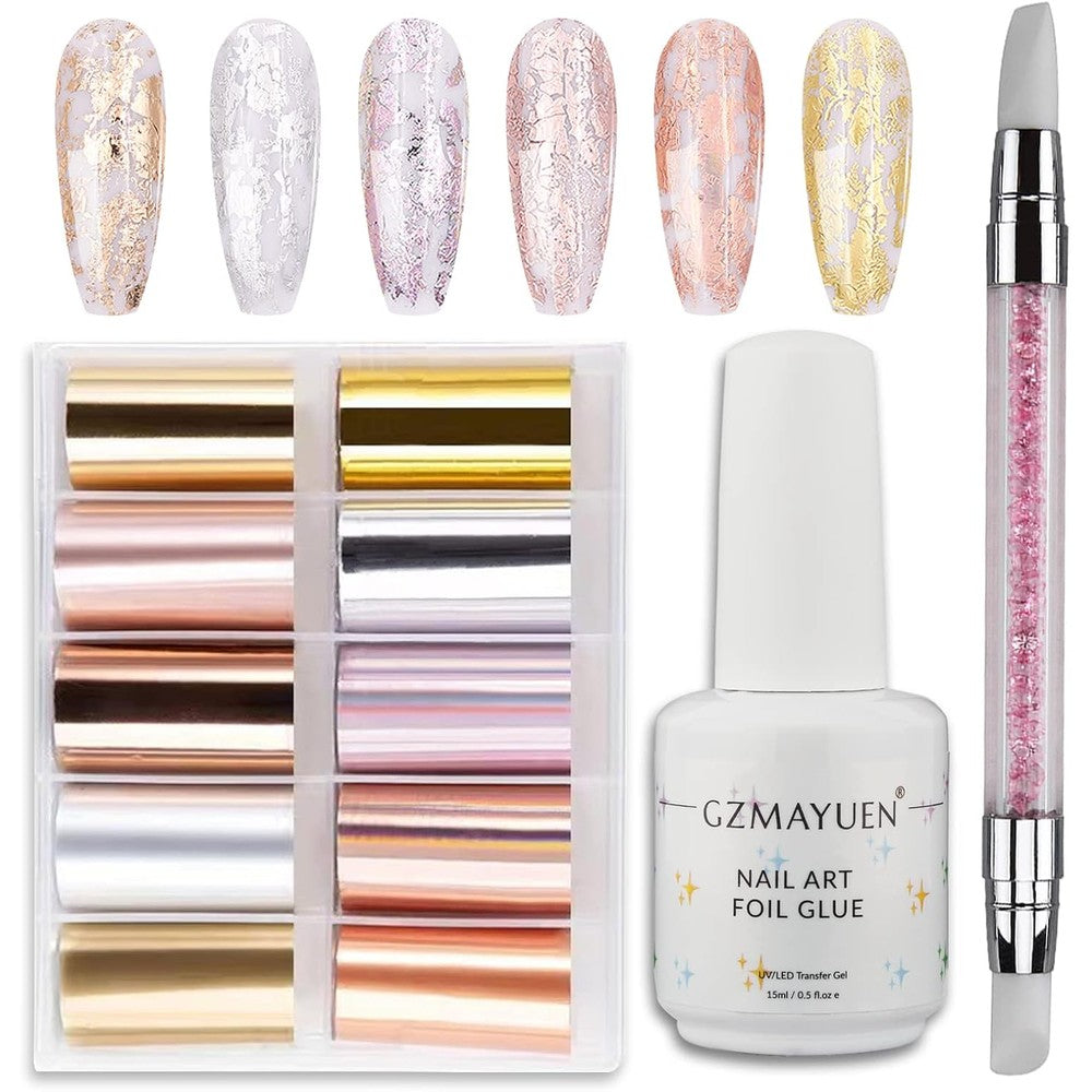Gzmayuen nail foil transfer gel kit front view