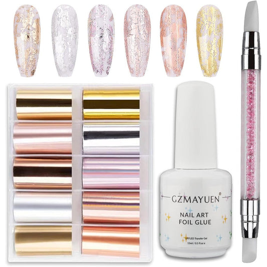 Gzmayuen nail foil transfer gel kit front view