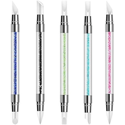 BTYMS 5 Pcs Dual Tipped Silicone Nail Art Sculpture Pen set front view