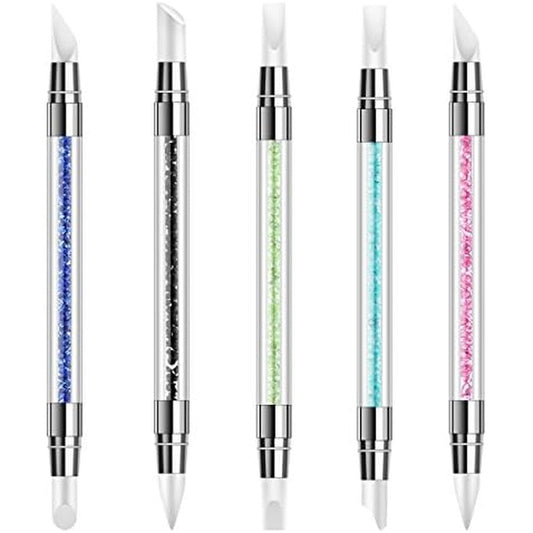 BTYMS 5 Pcs Dual Tipped Silicone Nail Art Sculpture Pen set front view