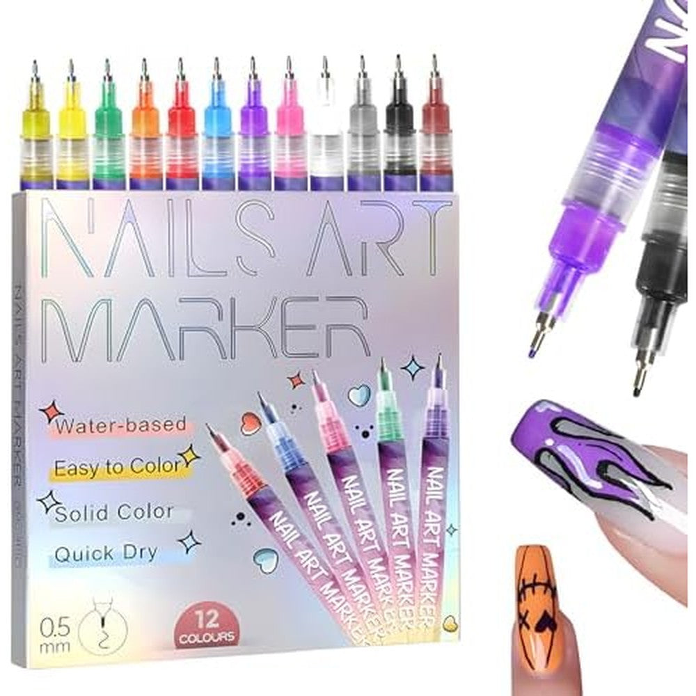 Shopsero 12 color 3D nail art pens front view