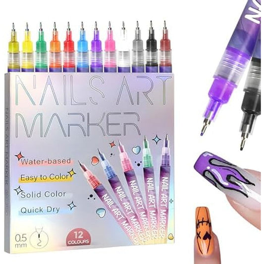 Shopsero 12 color 3D nail art pens front view