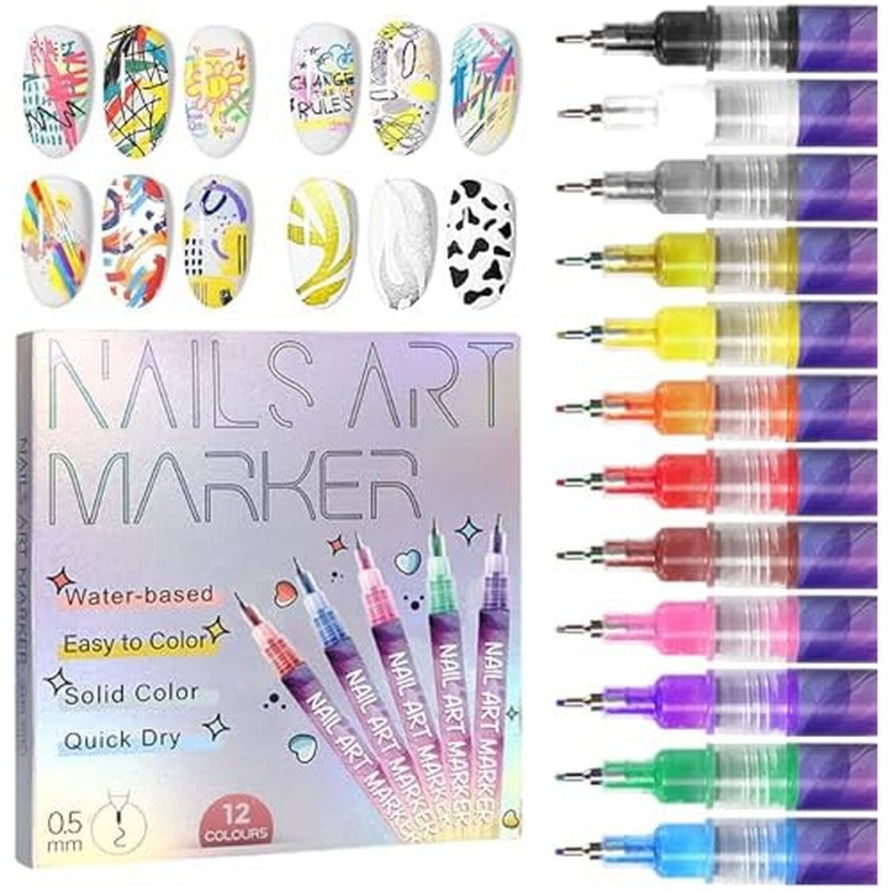 Dujuanus Aokeleon 12 colors nail art pens set front view