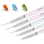 Beetles nail art liner brush set front view