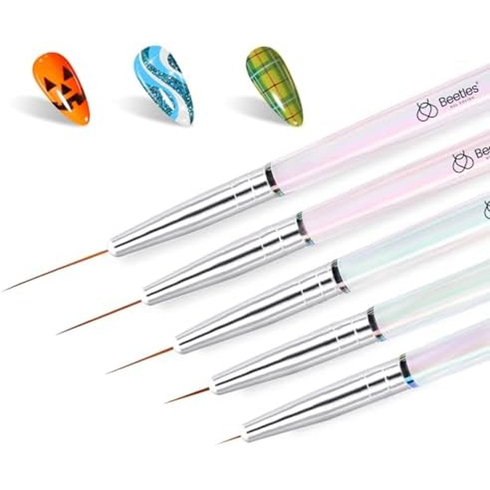 Beetles nail art liner brush set front view