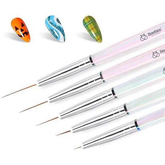 Beetles nail art liner brush set front view