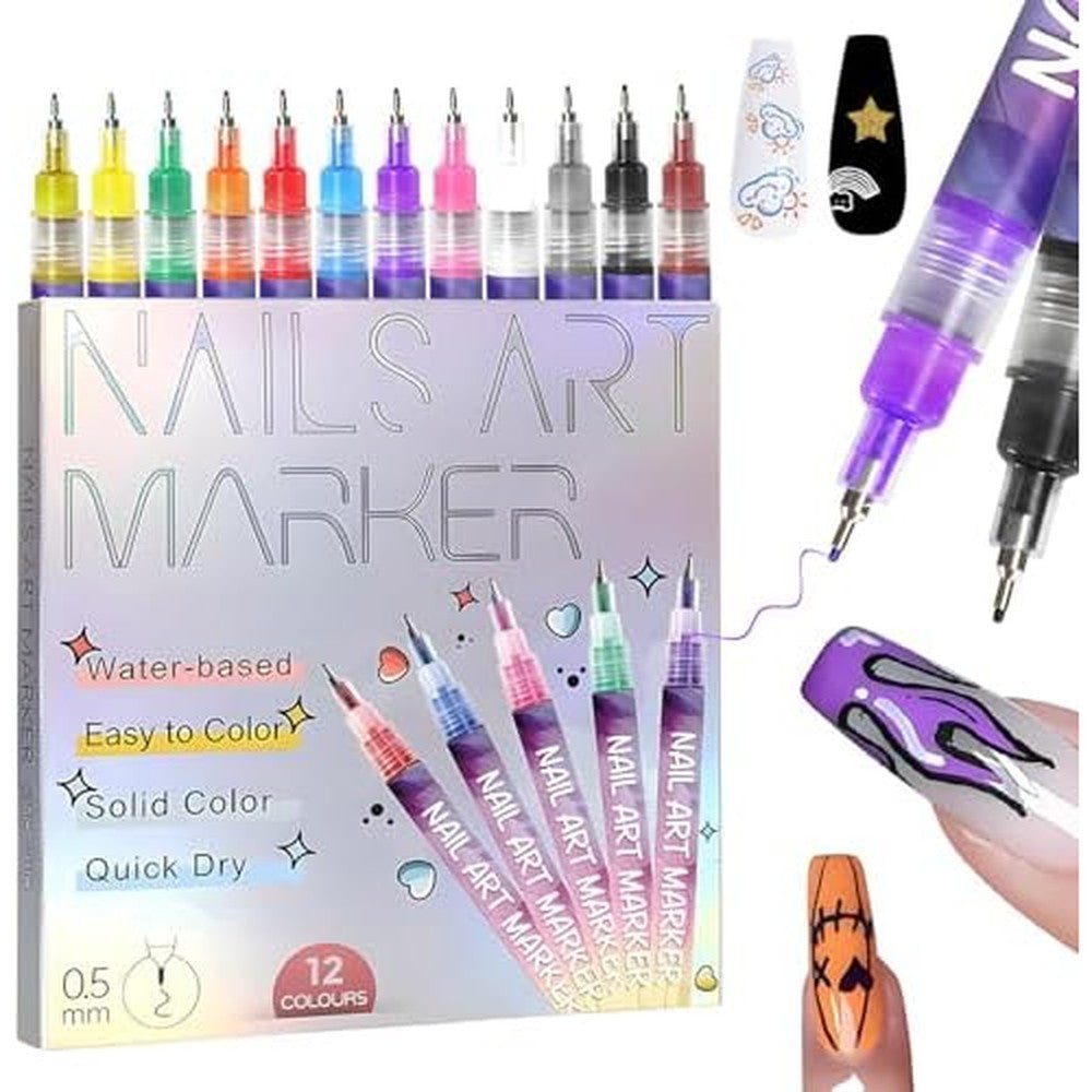 Shopsero Hinourisha 12-piece nail art marker set front view