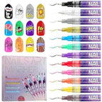 Kalolary 12 color acrylic nail art paint pen set front packaging view
