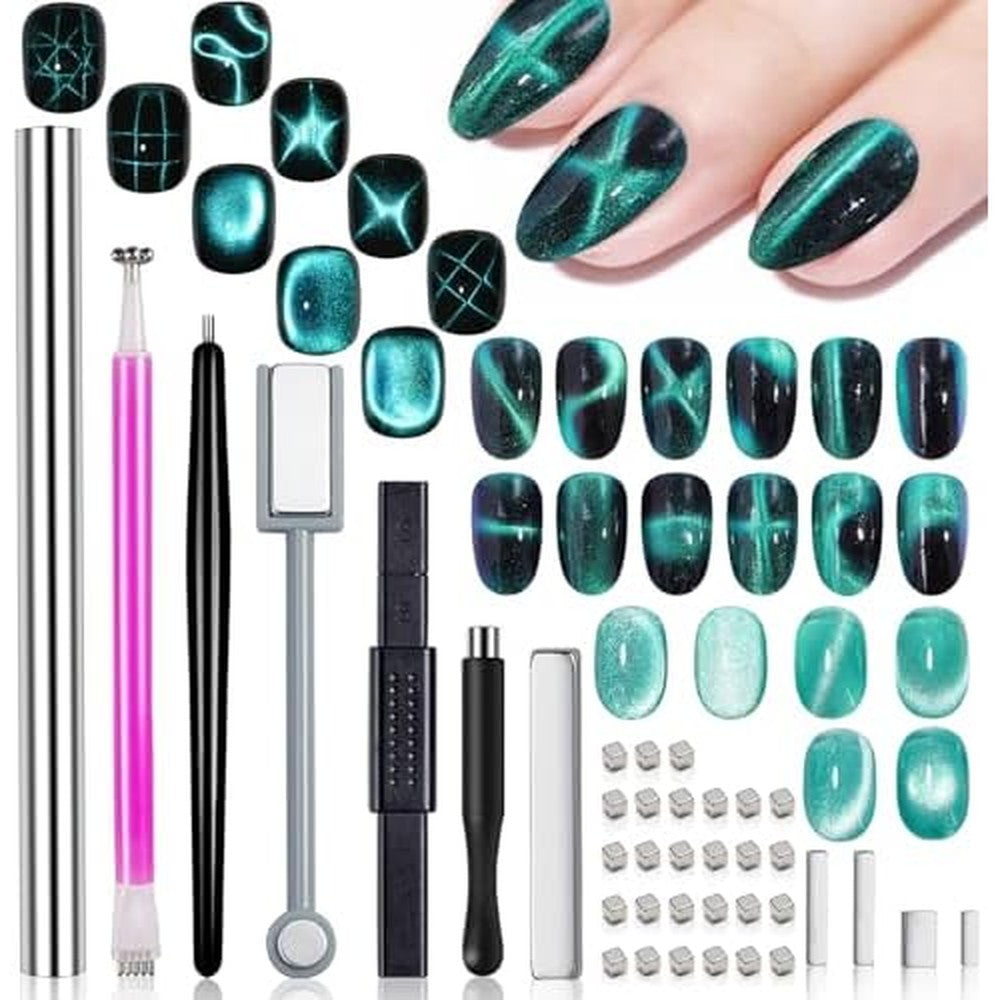 Wokoto 38 piece nail art cat eye magnet set front view