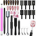 Wokoto 14 pieces cat eye magnet set with Y-shape iron molds front view