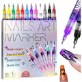 Generic 12 colors nail art pens set front view professional markers