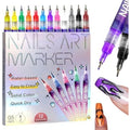 Kholad 12 Colors Nail Art Pens Set front view with markers