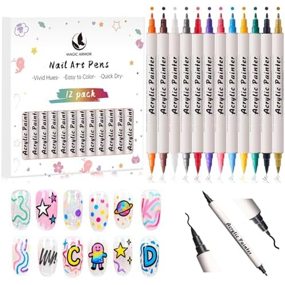 Magic Armor 12 Color Nail Art Pen Set front packaging view