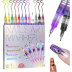 Tuonu 12 colors nail art marker pens set front view