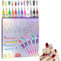 Medech 12 Colors Nail Art Marker Pens Set front view