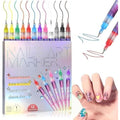 Protectmeter 12 Color Nail Art Pens Set 0.5 Millimeter Fine Tip Water Based Quick Dry Marker Pens For Diy Manicure Design - Image 1