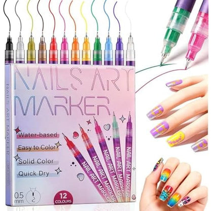 Goolan 12 Colors Nail Art Pens Set front packaging view