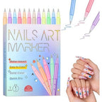 Zacueeocy 12 colors nail art pens set front view packaging