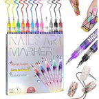 Wcatea 12 colors nail art pens set front view