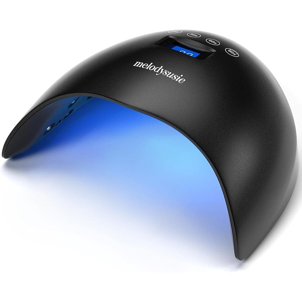 MelodySusie 48W LED UV Nail Lamp front view black professional dryer
