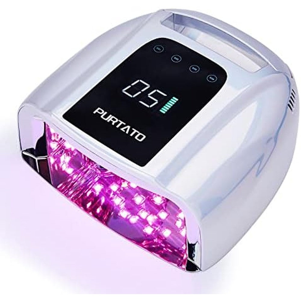 Purtato professional 96W rechargeable cordless UV LED nail lamp front view