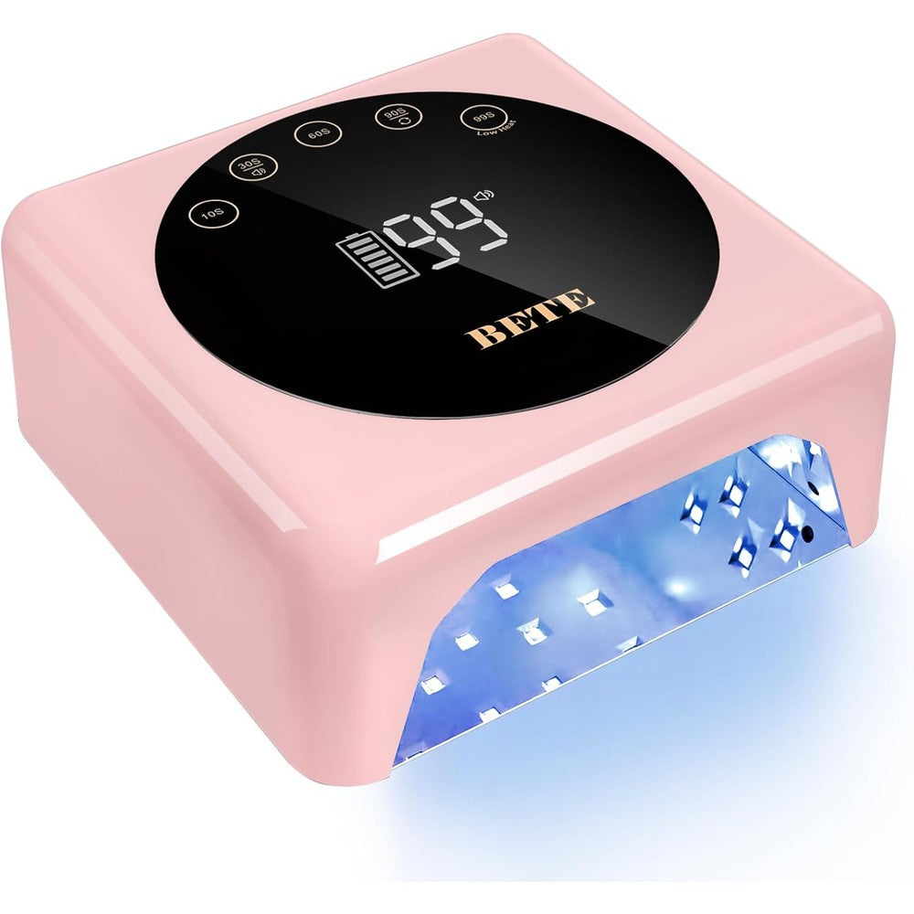 Bete 78W cordless LED nail lamp in pink front view