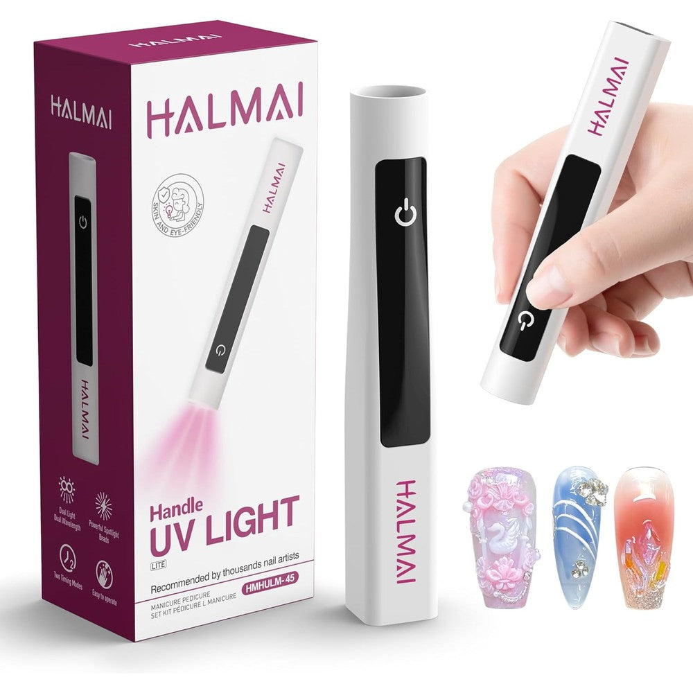 Halmai handheld UV nail lamp front view white color