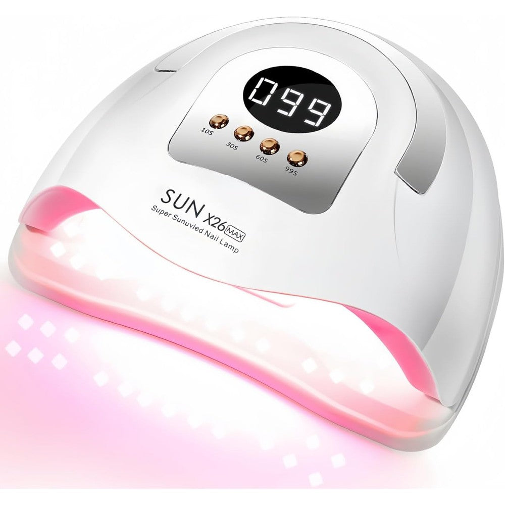 Dmjwan 380W UV LED Nail Lamp front view with digital display