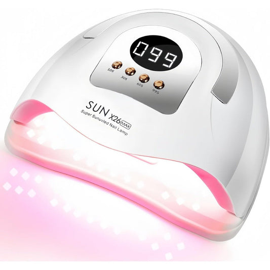Dmjwan 380W UV LED Nail Lamp front view with digital display